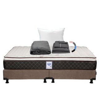 Foto 1 | Colchón Spring Air Minesota + Box Color Café + Almohada Royal + Protector Lux + Sábanas Royal King Size