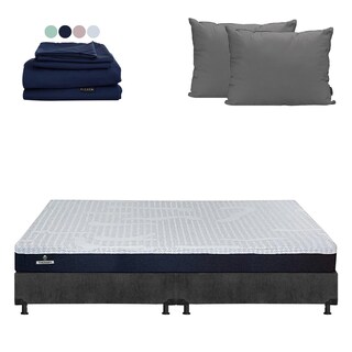 Foto 1 | Colchón Spring Air Therapy Color Gris Carbon King Size + Box + Almohada 2pack + Sábanas Softy