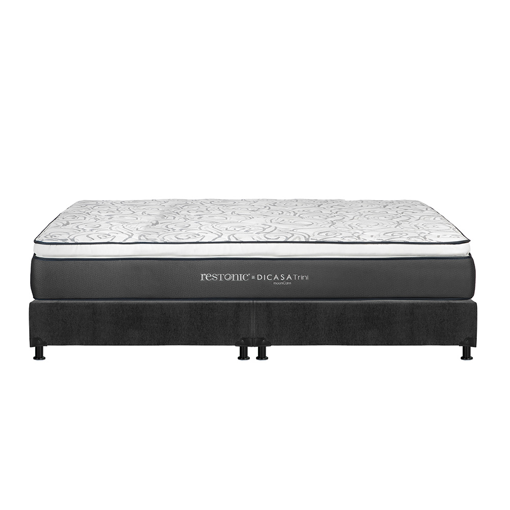 Foto 2 | Colchón Restonic Trini Color Gris Carbon King Size + Box + Almohada 2pack