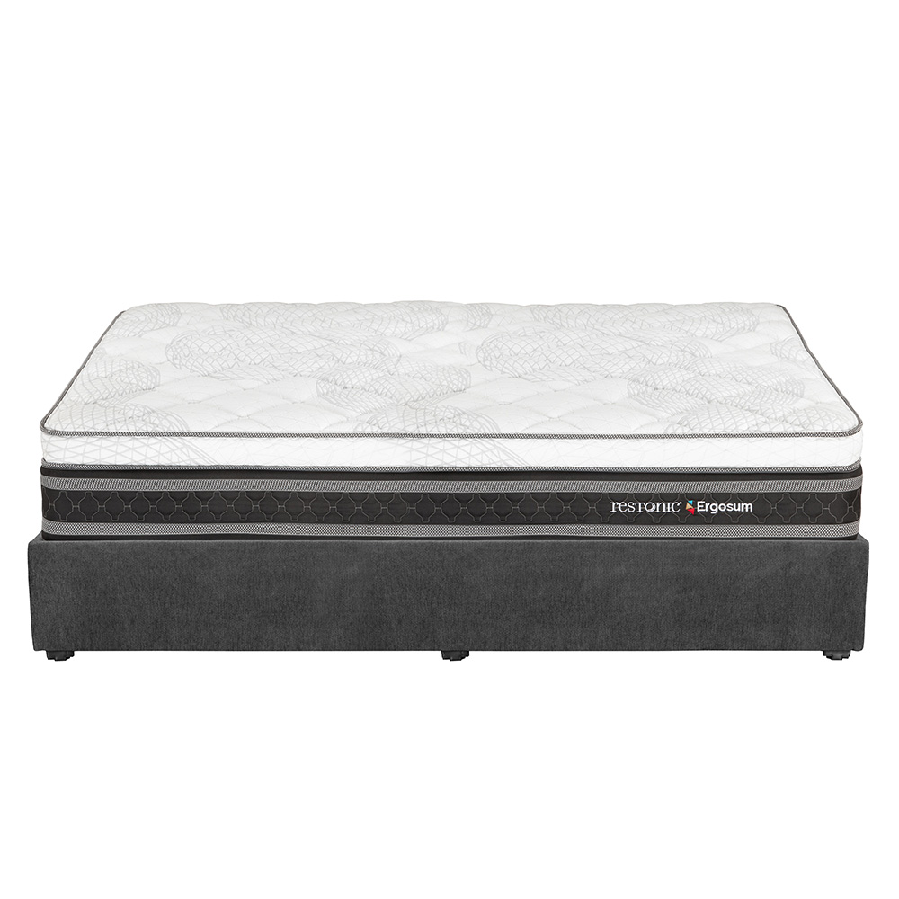 Colchón Spring Air Ergosum Color Gris Carbon King Size + Base Cama