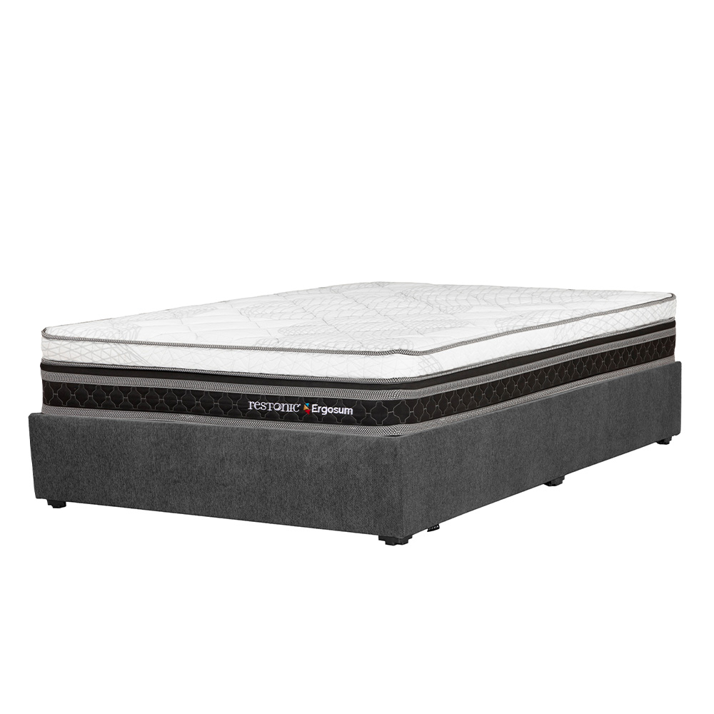 Foto 2 | Colchón Spring Air Ergosum Color Gris Carbon Matrimonial + Base Cama