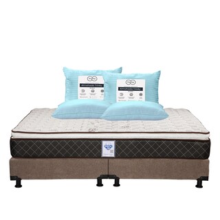 Foto 1 | Colchón Spring Air Minesota Color Café King Size + Box Dicasa Café + 2 Almohadas Trinity