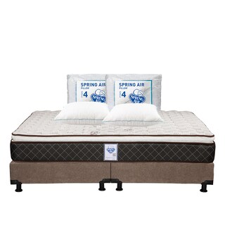 Foto 1 | Colchón Spring Air Minesota Color Café King Size + Box Dicasa Café + 2 Almohadas Osos