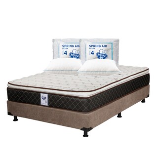Foto 1 | Colchón Spring Air Minesota Color Café Queen Size + Box Dicasa Café + 2 Almohadas Osos