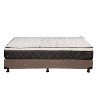 Foto 4 | Colchón Spring Air Minesota Color Café Queen Size + Box Dicasa Café + 2 Almohadas Osos