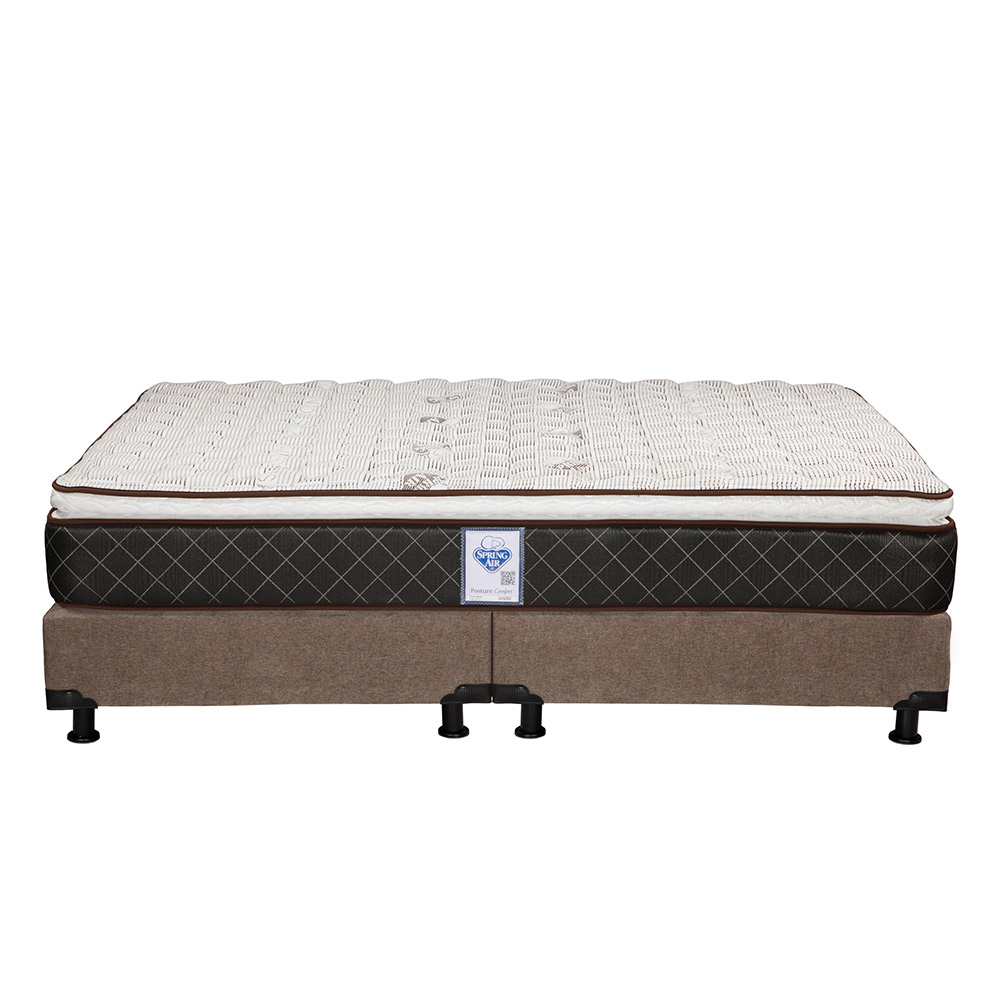 Foto 2 | Colchón Spring Air Minesota Color Café King Size + Box Dicasa Café + 2 Almohadas Osos + Protector Ultra