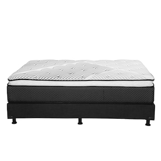 Foto 5 | Colchón Spring Air Alaska Color Blanco King Size + Box Dicasa Negro + 2 Almohadas Trinity + Sábanas Trinity