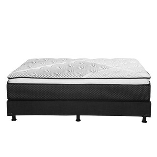 Foto 5 | Colchón Spring Air Alaska Color Blanco King Size + Box Dicasa Negro + 2 Almohadas Osos + Protector Ultra