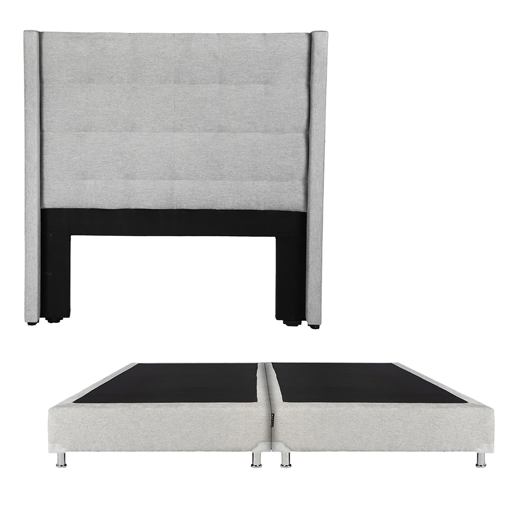 Cabecera Dicasa Titan Color Plata King Size + Box Dicasa Color Plata King Size