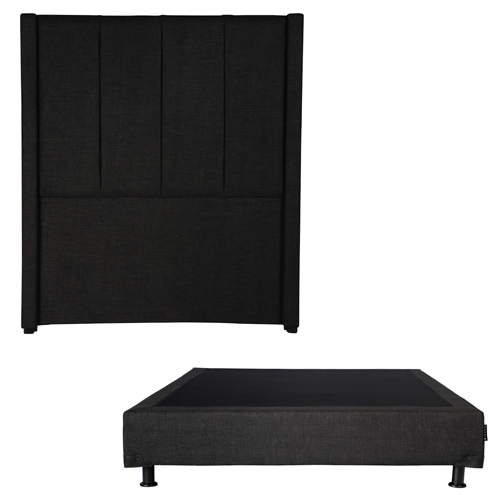 Cabecera Dicasa Nizza Color Negro Queen Size + Box Dicasa Color Negro Queen Size