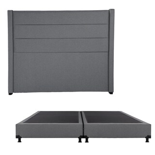 Foto 1 | Cabecera Dicasa Lugo Color Gris King Size + Box Dicasa Color Gris King Size