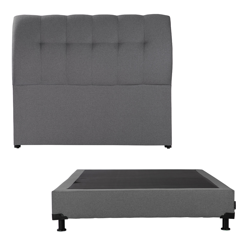Cabecera Dicasa Nube Color Gris Queen Size + Box Dicasa Color Gris Queen Size