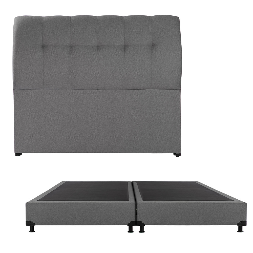 Cabecera Dicasa Nube Color Gris King Size + Box Dicasa Color Gris King Size
