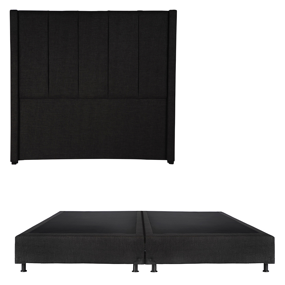 Cabecera Dicasa Nizza Color Negro King Size + Box Dicasa Color Negro King Size