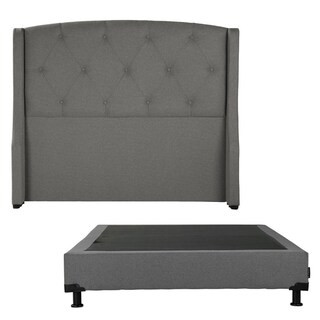 Foto 1 | Cabecera Dicasa Zefyr Color Gris Queen Size + Box Dicasa Color Gris Queen Size