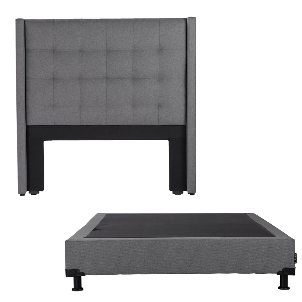 Cabecera Dicasa Titan Color Gris Queen Size + Box Dicasa Color Gris Queen Size