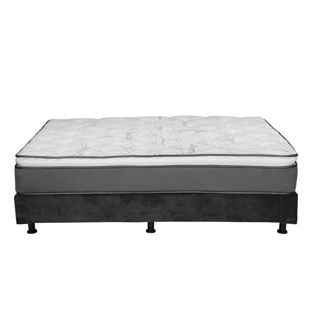 Foto 4 | Colchón Spring Air Prestige Color Gris Queen Size + Box Dicasa Gris + 2 Almohadas Trinity