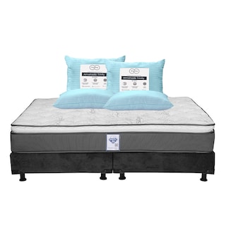 Foto 1 | Colchón Spring Air Prestige Color Gris King Size + Box Dicasa Gris + 2 Almohadas Trinity