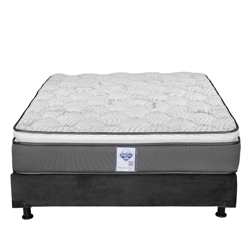 Foto 2 | Colchón Spring Air Prestige Color Gris Matrimonial + Box Dicasa Gris + Almohada Osos + Protector Ultra + Sábanas Basic