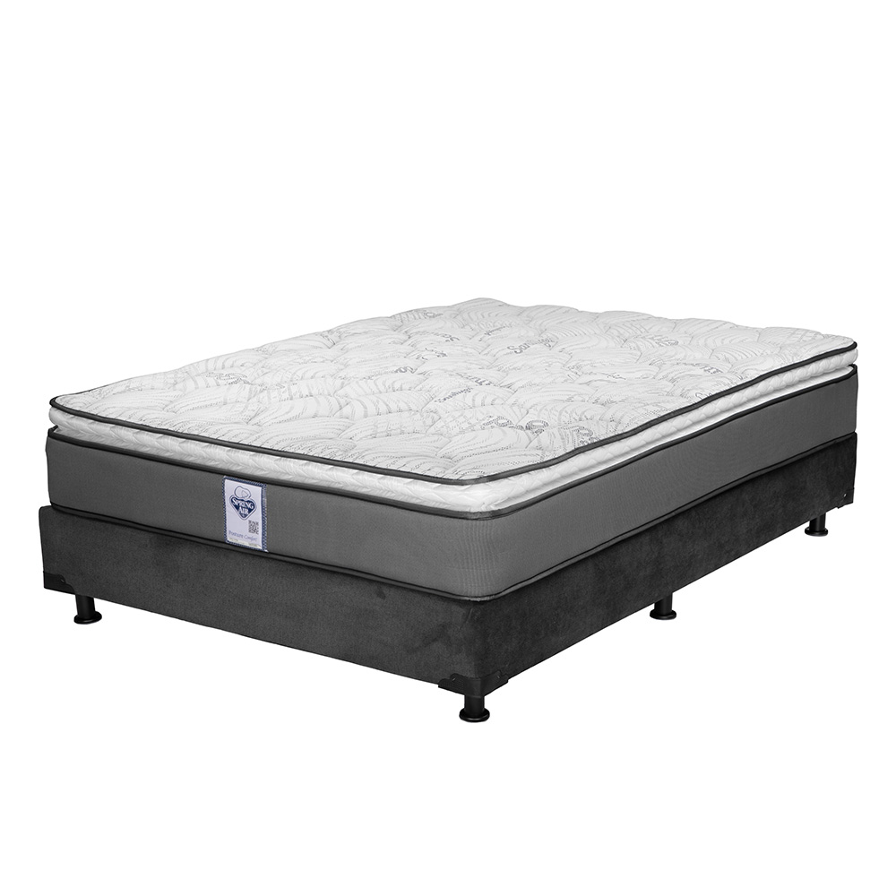 Foto 3 | Colchón Spring Air Prestige Color Gris Matrimonial + Box Dicasa Gris + Almohada Osos + Protector Ultra + Sábanas Basic