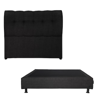 Foto 1 | Cabecera Dicasa Nube Color Negro Queen Size + Box Dicasa Color Negro Queen Size