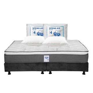 Foto 1 | Colchón Spring Air Prestige Color Gris King Size + Box Gris + 2 Almohadas Osos
