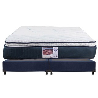 Foto 2 | Colchón Spring Air Monaco Color Azul King Size + Box + Almohada Royal Twin + Protector Lux + Sábanas Royal