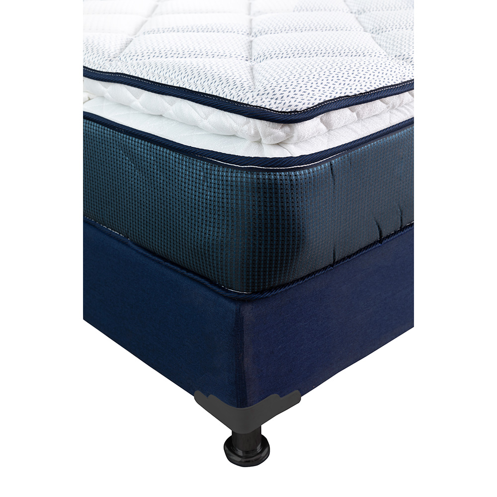 Foto 4 pulgar | Colchón Spring Air Monaco Color Azul King Size  + Box + Almohada Royal Twin + Protector Lux + Sábanas Royal