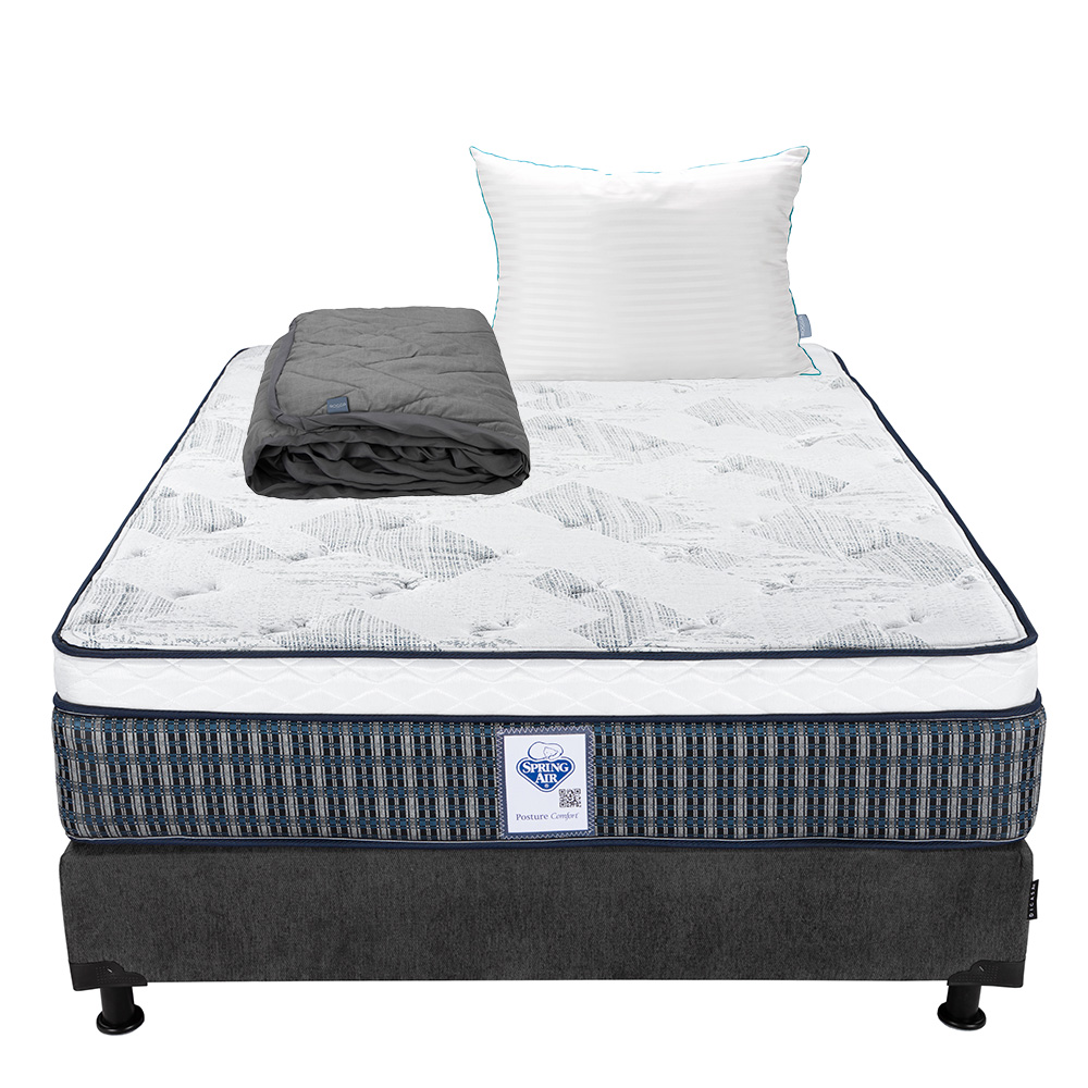 Foto 1 | Colchón Dicasa Cardona Color Gris Carbon Queen Size  + Box + Almohada Royal + Protector Lux