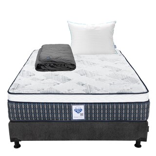Foto 1 | Colchón Dicasa Cardona Color Gris Carbon Queen Size + Box + Almohada Royal + Protector Lux