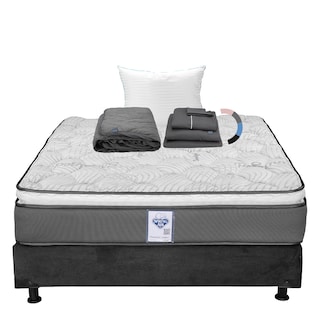 Foto 1 | Colchón Spring Air Prestige Color Gris Carbon Individual + Box + Almohada Royal + Protector Lux + Sábanas Royal