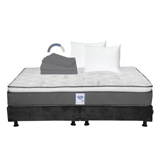 Foto 1 | Colchón Spring Air Prestige Color Gris Carbon King Size + Box + Almohada Oso 2 + Sábanas Basic