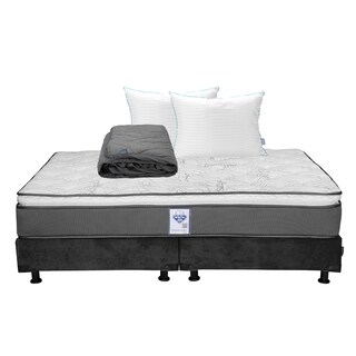 Foto 1 | Colchón Spring Air Prestige Color Gris Carbon King Size + Box + Almohada Royal Twin + Protector Lux