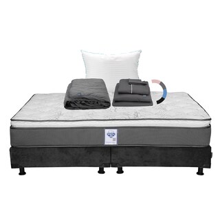 Foto 1 | Colchón Spring Air Prestige Color Gris Carbon King Size + Box + Almohada Royal + Protector Lux + Sábanas Royal
