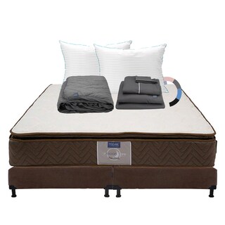 Foto 1 | Colchón Restonic Nautilus Color Chocolate King Size + Box + Almohada Royal Twin + Protector Lux + Sábanas Royal