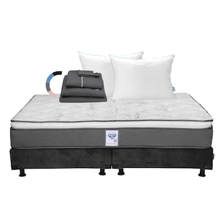 Foto 1 | Colchón Spring Air Prestige Color Gris Carbon King Size + Box + Almohada Royal Twin + Sábanas Royal