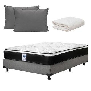Foto 1 | Colchón Spring Air Prestige King Size + Box Dicasa Color Gris Carbón + Almohada 2 Pack + Protector De Colchón Cloud