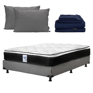 Foto 1 | Colchón Spring Air Prestige Individual + Box Dicasa Color Gris Carbón + Almohada 2 Pack + Juego De Sábanas Softy