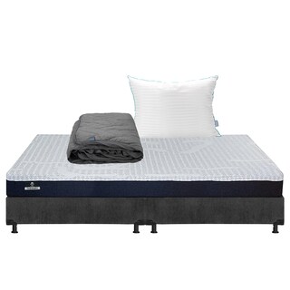 Foto 1 | Colchón Spring Air Therapy Color Gris Carbon King Size + Box + Almohada Royal + Protector Lux