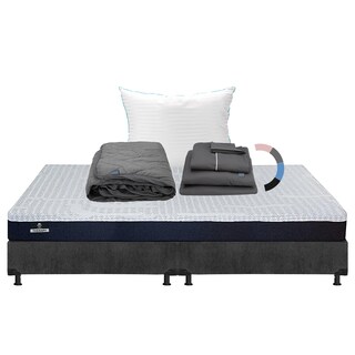 Foto 1 | Colchón Spring Air Therapy Color Gris Carbon King Size + Box + Almohada Royal + Protector Lux + Sábanas Royal