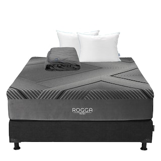 Foto 1 | Colchón Rogga Color Negro Matrimonial + Box + Almohada Royal Twin + Protector Lux
