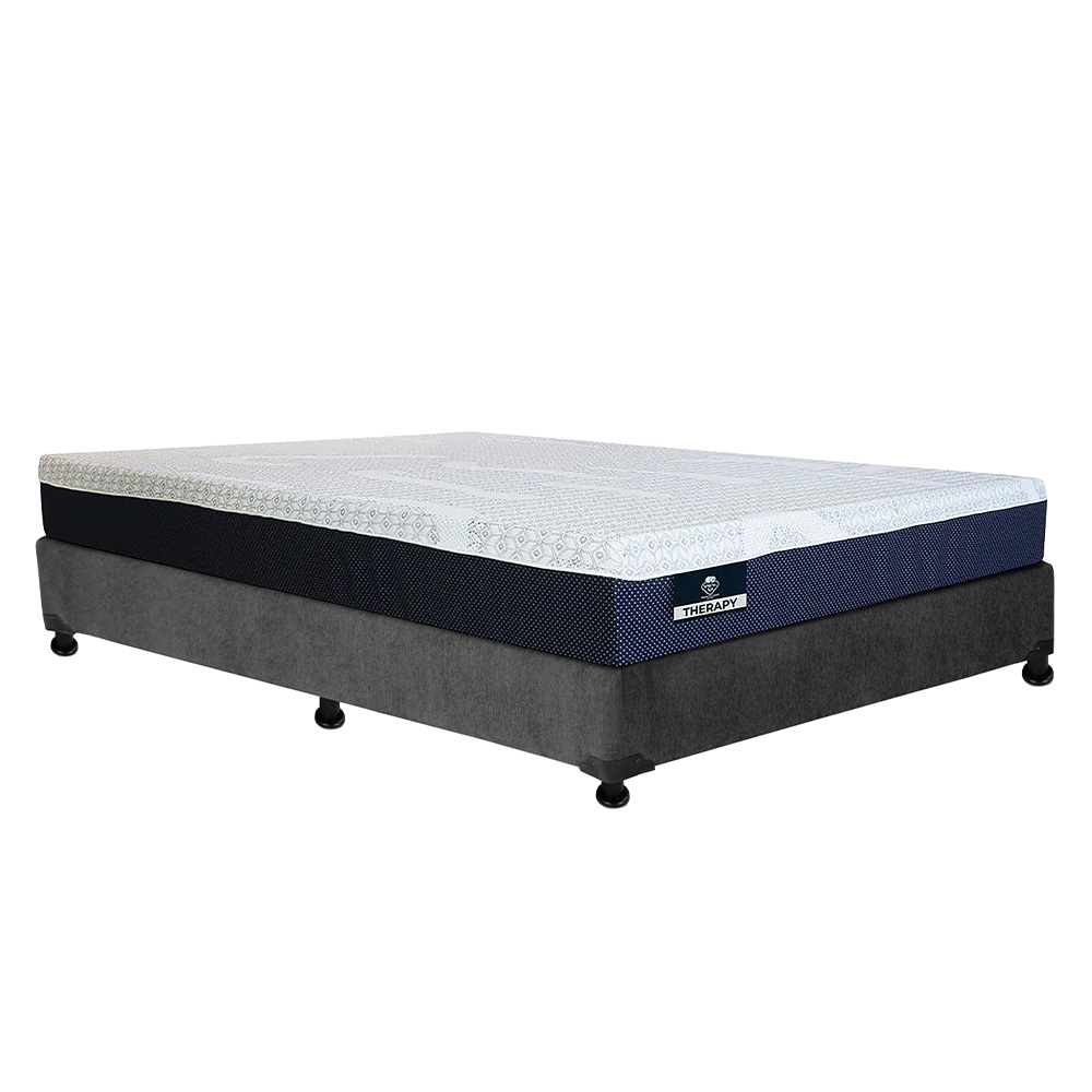 Foto 2 | Colchón Spring Air Therapy Color Gris Carbon Queen Size  + Box + Almohada Royal + Protector Lux