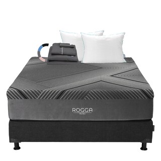 Foto 1 | Colchón Rogga Color Negro Matrimonial + Box + Almohada Royal Twin + Sábanas Royal