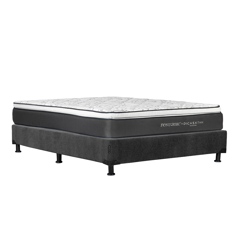 Foto 2 | Colchón Dicasa Trini Color Gris Carbon Matrimonial  + Box + Almohada Royal Twin + Protector Lux