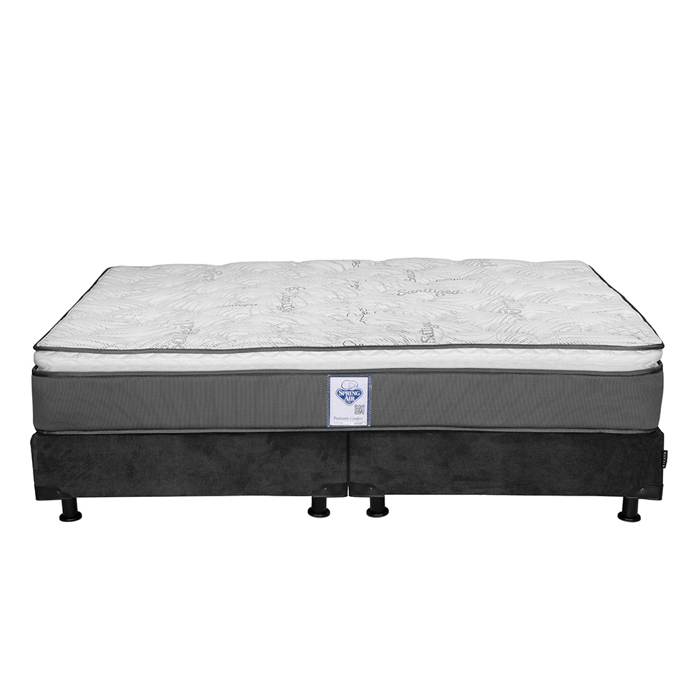Foto 2 | Colchón Spring Air Prestige King Size + Box Dicasa Color Gris Carbón + Edredón Homy