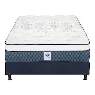 Foto 2 | Colchón Spring Air Cantabria Color Azul Matrimonial + Box Dicasa Azul + 2 Almohadas Osos