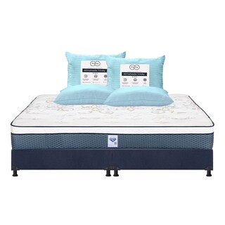 Foto 1 | Colchón Spring Air Cantabria Color Azul King Size + Box Dicasa Azul + 2 Almohadas Trinity
