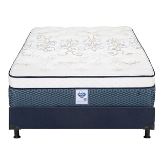 Foto 2 | Colchón Spring Air Cantabria Color Azul Matrimonial + Box Dicasa Azul + 2 Almohadas Trinity