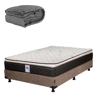 Foto 1 | Colchón Spring Air Minesota Queen Size + Box Dicasa Café + Edredón Homy