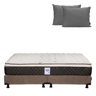 Foto 1 | Colchón Spring Air Minesota King Size + Box Dicasa Café + Almohada 2 Pack